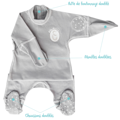 Maluna Anti Scratch Pajamas With Mittens Against Eczema Apens Protects The Skin During Sleep Against Superinfection And Itching